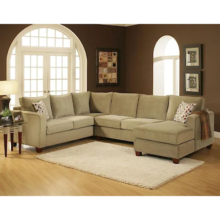 U-Shaped Contemporary Sectional with Right Chaise
